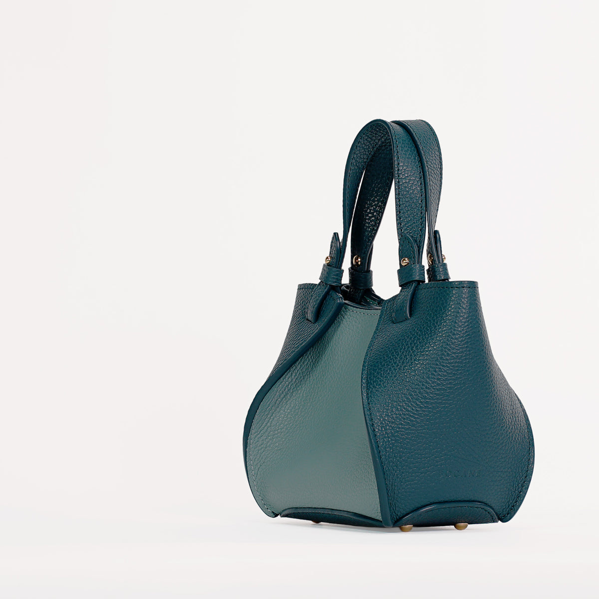 Amarante Petit Bag, Textured Leather, Teal - Dark Blue-Green