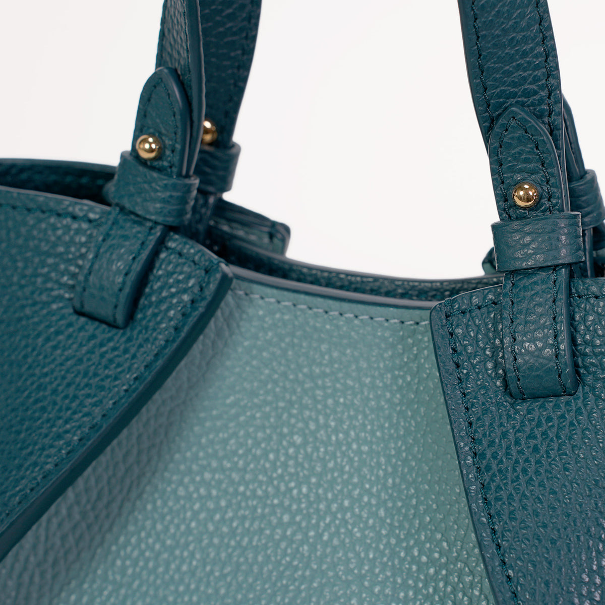Amarante Petit Bag, Textured Leather, Teal - Dark Blue-Green