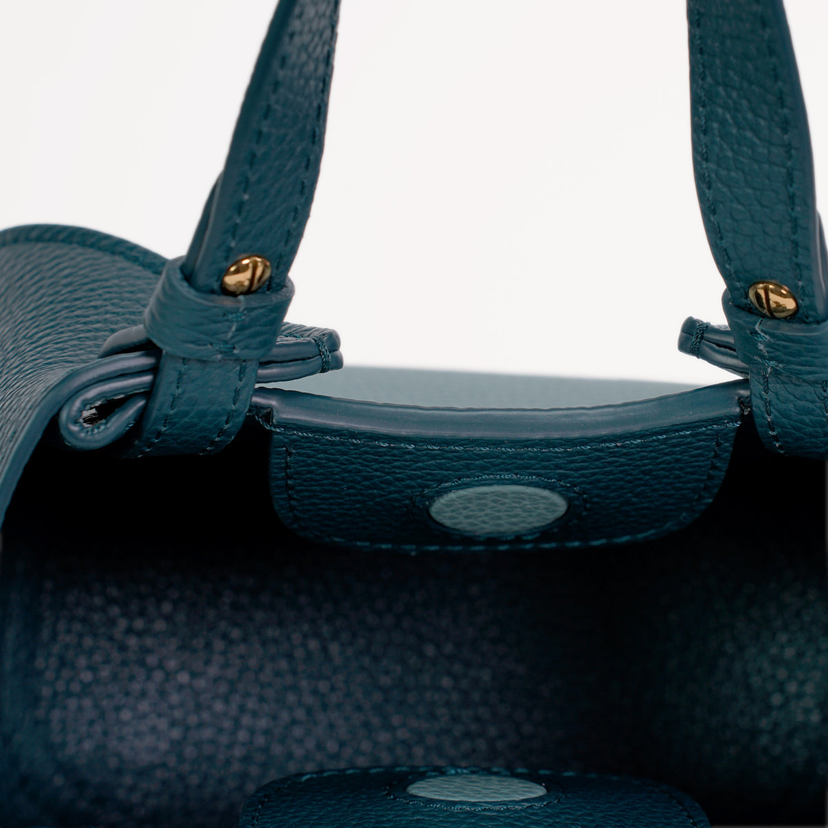 Amarante Petit Bag, Textured Leather, Teal - Dark Blue-Green