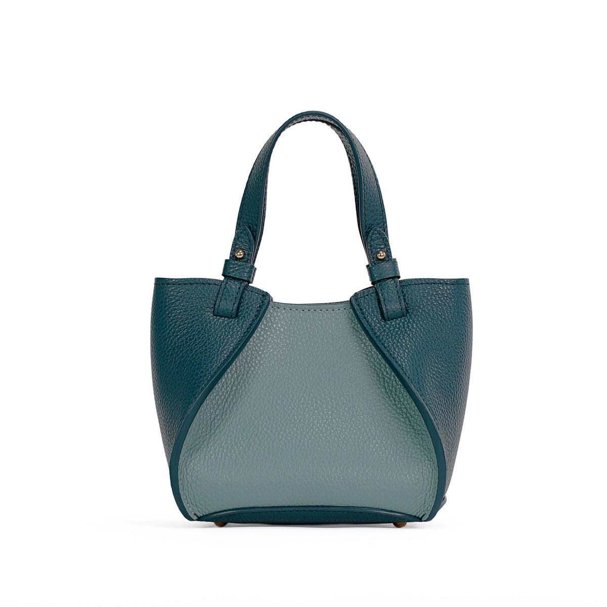 Amarante Petit Bag, Textured Leather, Teal - Dark Blue-Green