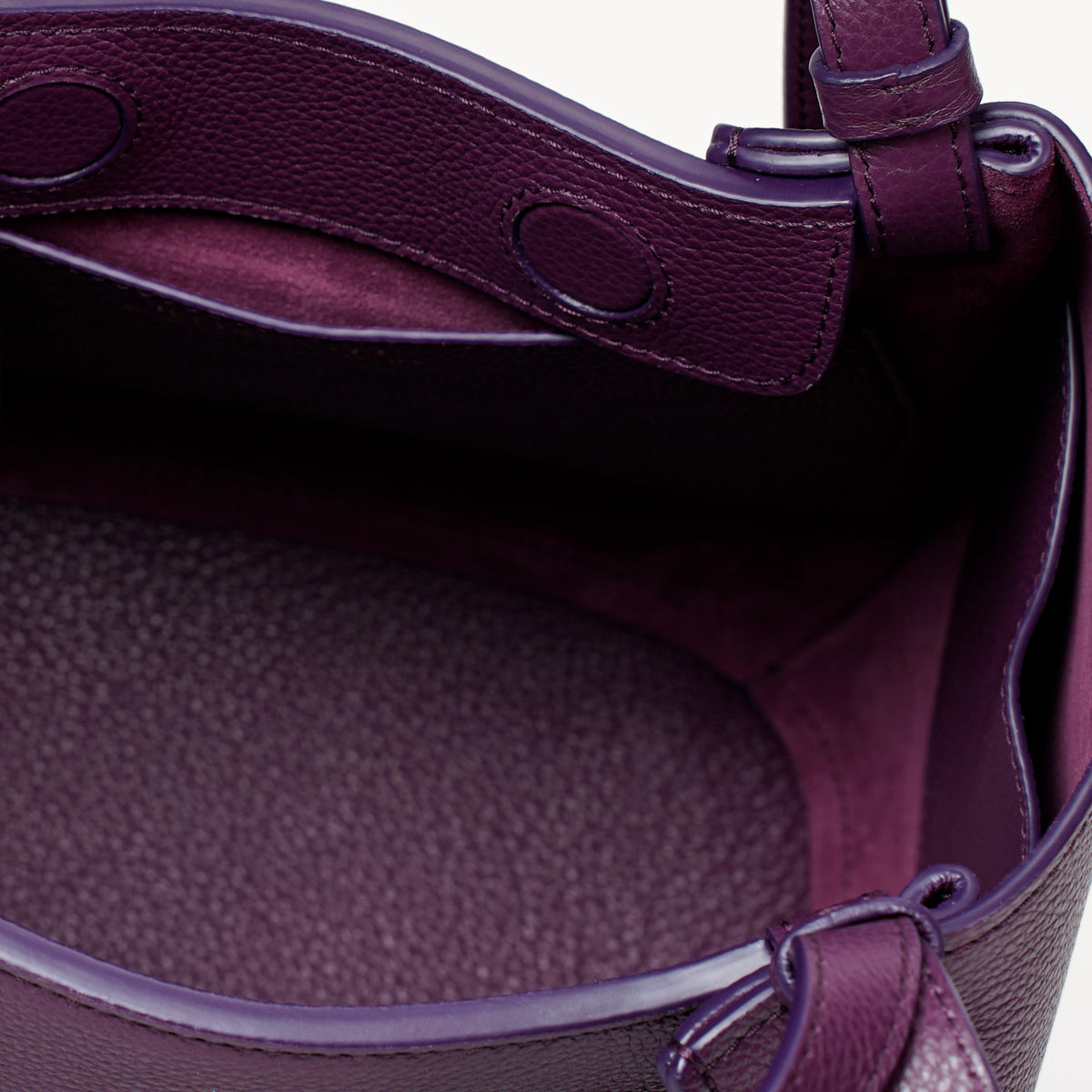 Amarante Bag, Textured Leather, Burgundy-Purple