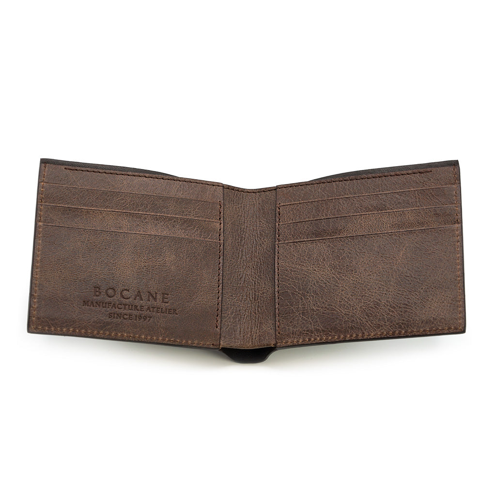 Brown Slim Leather Wallet, Antique Finish