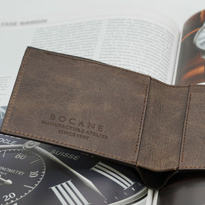 Brown Slim Leather Wallet, Antique Finish