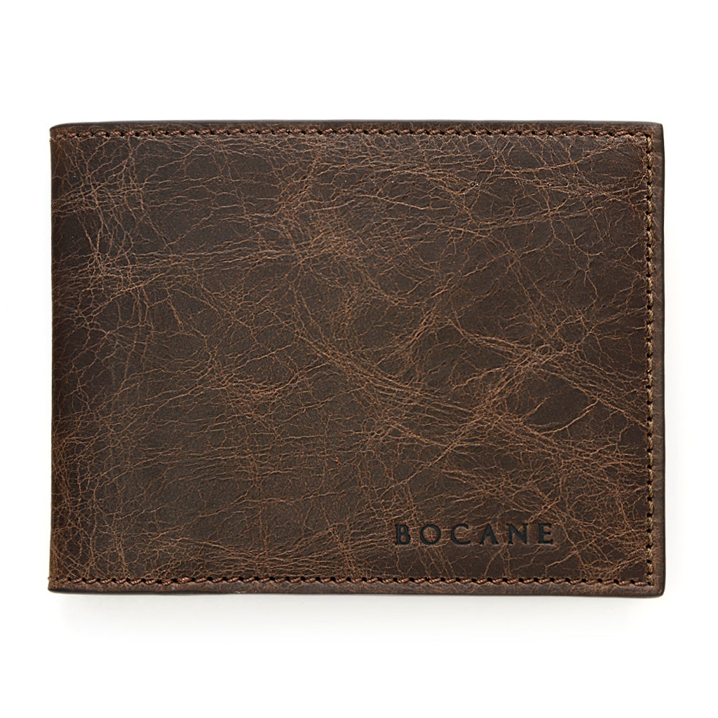 Brown Slim Leather Wallet, Antique Finish