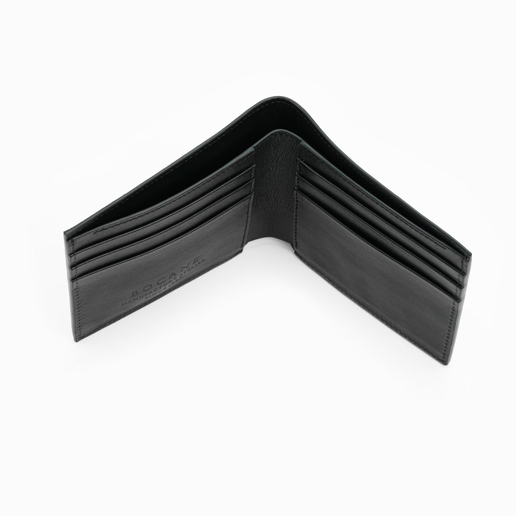 Slim Wallet, Black Full Grain Leather