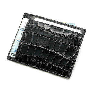 Black Alligator Leather Card Holder 