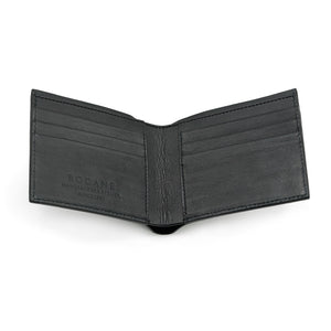 Slim Crocodile Leather Wallet, Matte Black