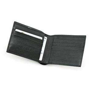 Slim Crocodile Leather Wallet, Matte Black