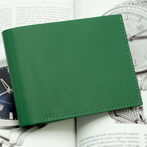 Slim Wallet, Fresh Green Full Grain Leather