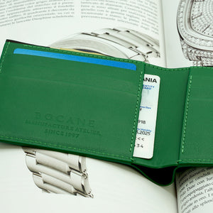 Slim Wallet, Fresh Green Full Grain Leather