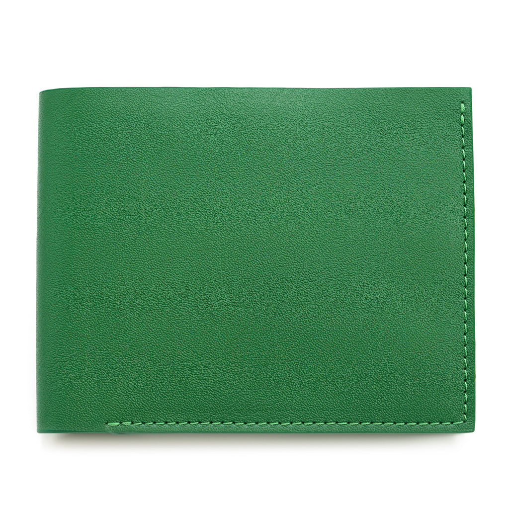 Slim Wallet, Green Full Grain Leather