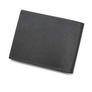 Slim Leather Wallet, Saffiano, Cool Grey