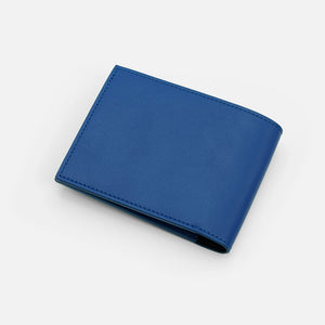 Slim Wallet, Navy Full Grain Leather