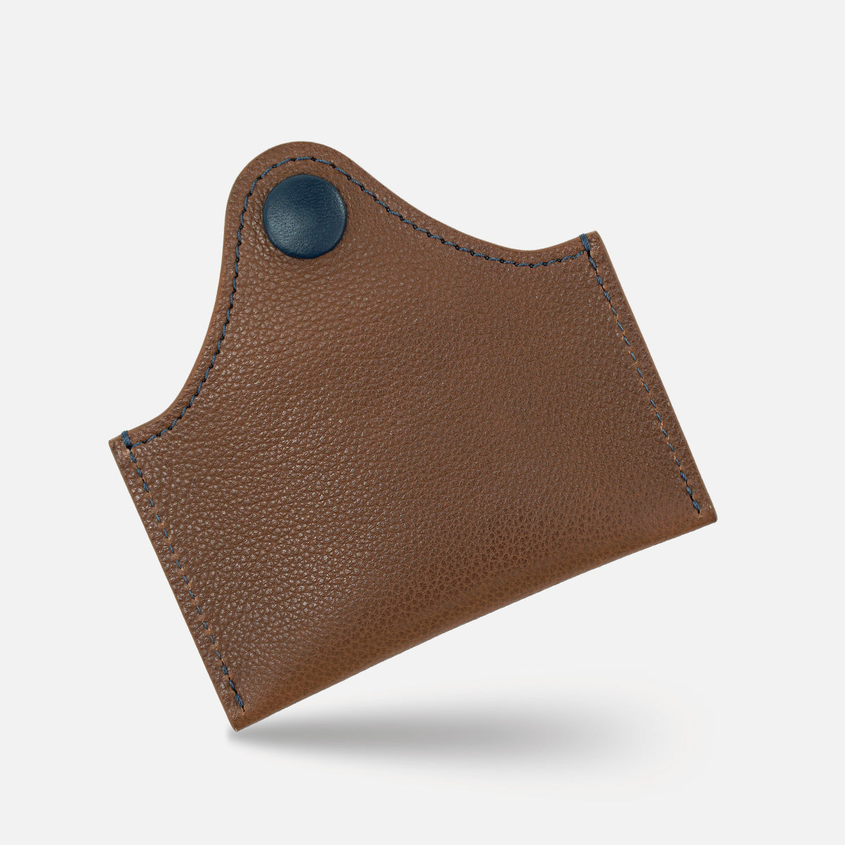 Envelope Cardholder in Wooden Brown &amp; Navy Contrast