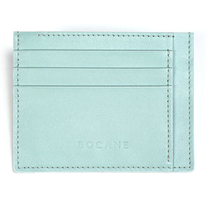 Full Grain Leather Wallet, Extra Slim, Blue Aqua