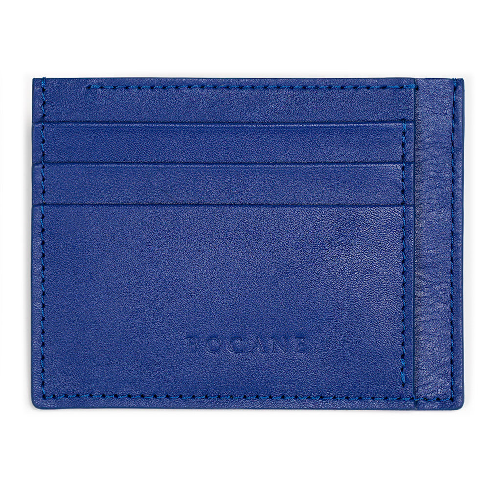 Full Grain Leather Wallet, Extra Slim, Blue