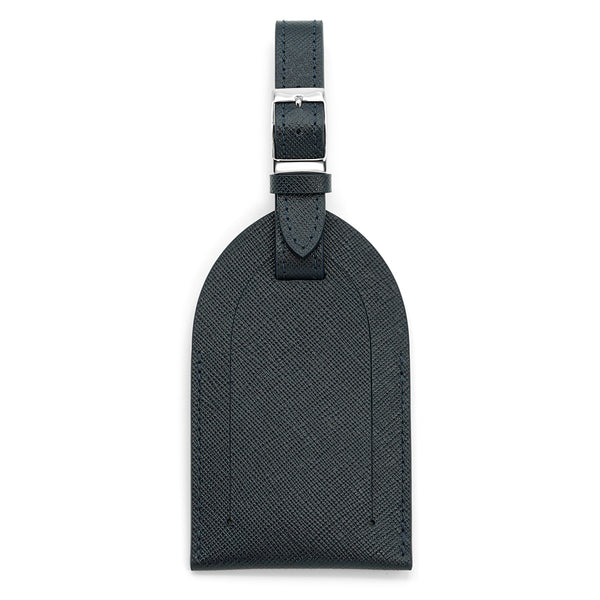 Navy-Blue Saffiano Leather Luggage Tag