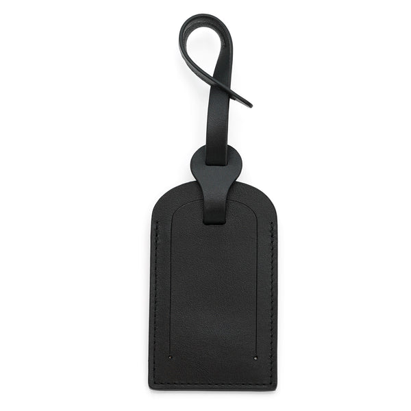 Black Full Grain Leather Luggage Tag