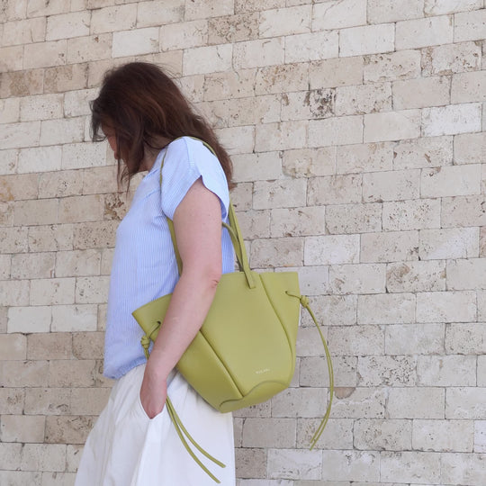 Voulez-Vous Bag, Textured Leather, Vinaigrette Green