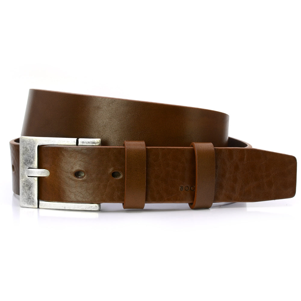 Tobacco Brown Solid Leather Belt for Jeans