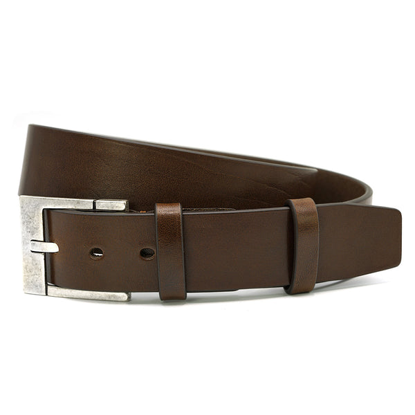 Walnut Brown Italian Leather Strap, Massive Buckle, Jeans Collection