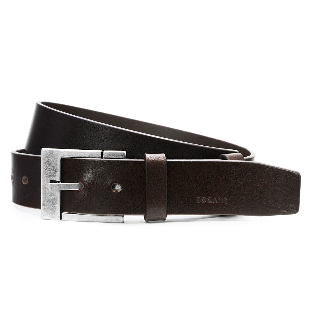 Mahogany Solid Leather Belt for Jeans