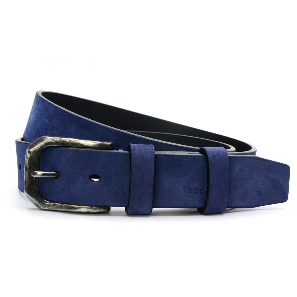 Blue Nubuk Leather Belt, Casual Collection