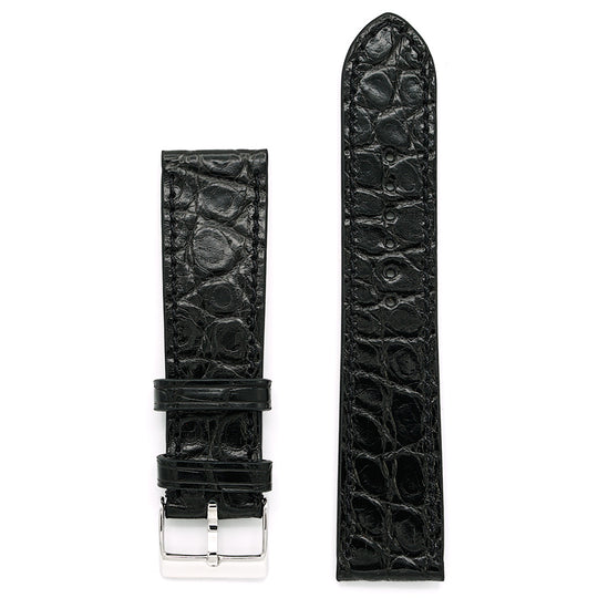 Alligator Strap Round Scales, Black, MADE-TO-ORDER