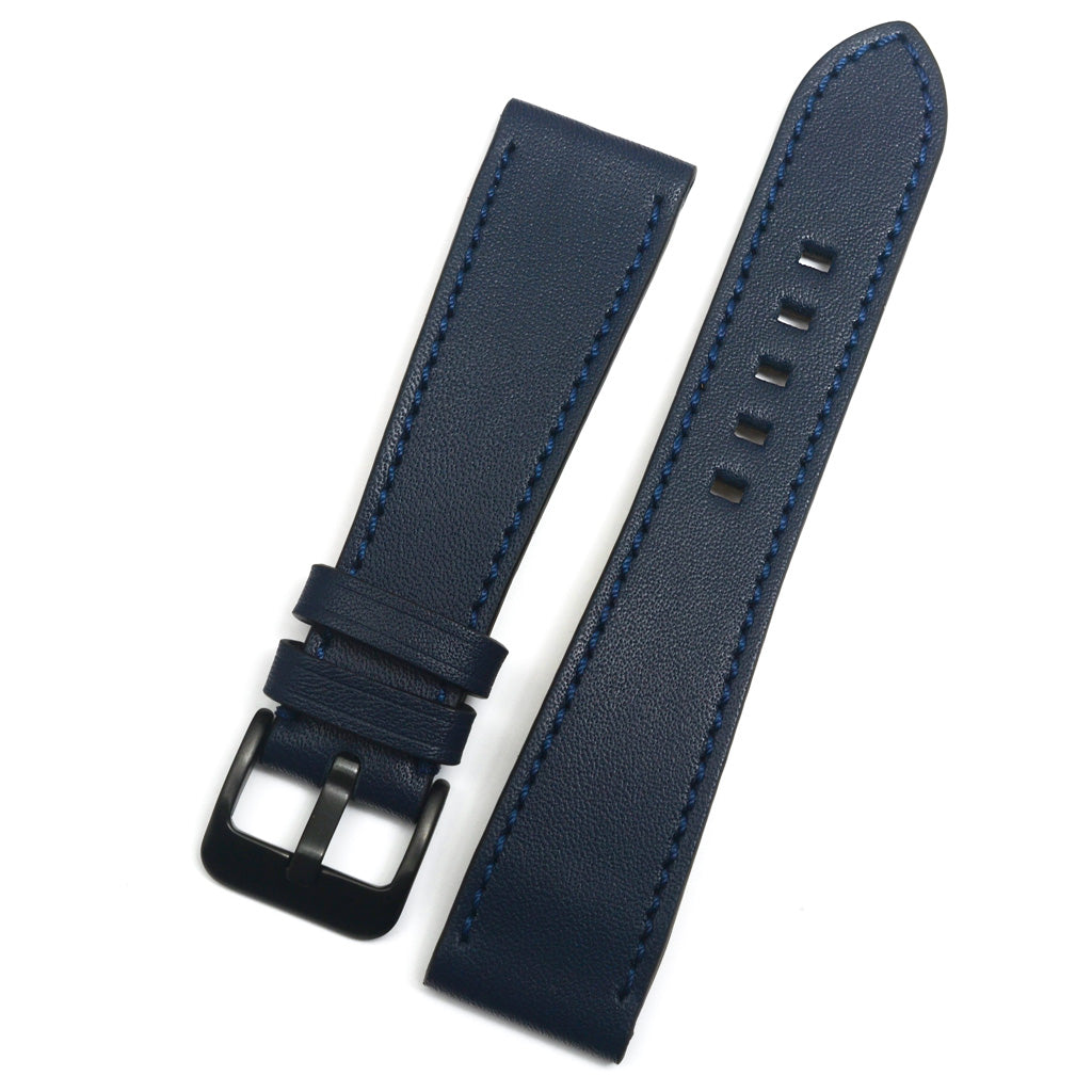 Leather Strap, Full-Grain Navy Blue , Medium Length