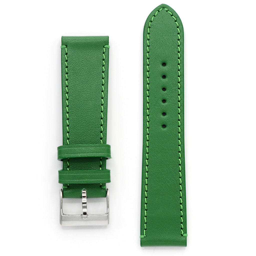 Full-Grain Leather Strap, Bright Green, Medium Length