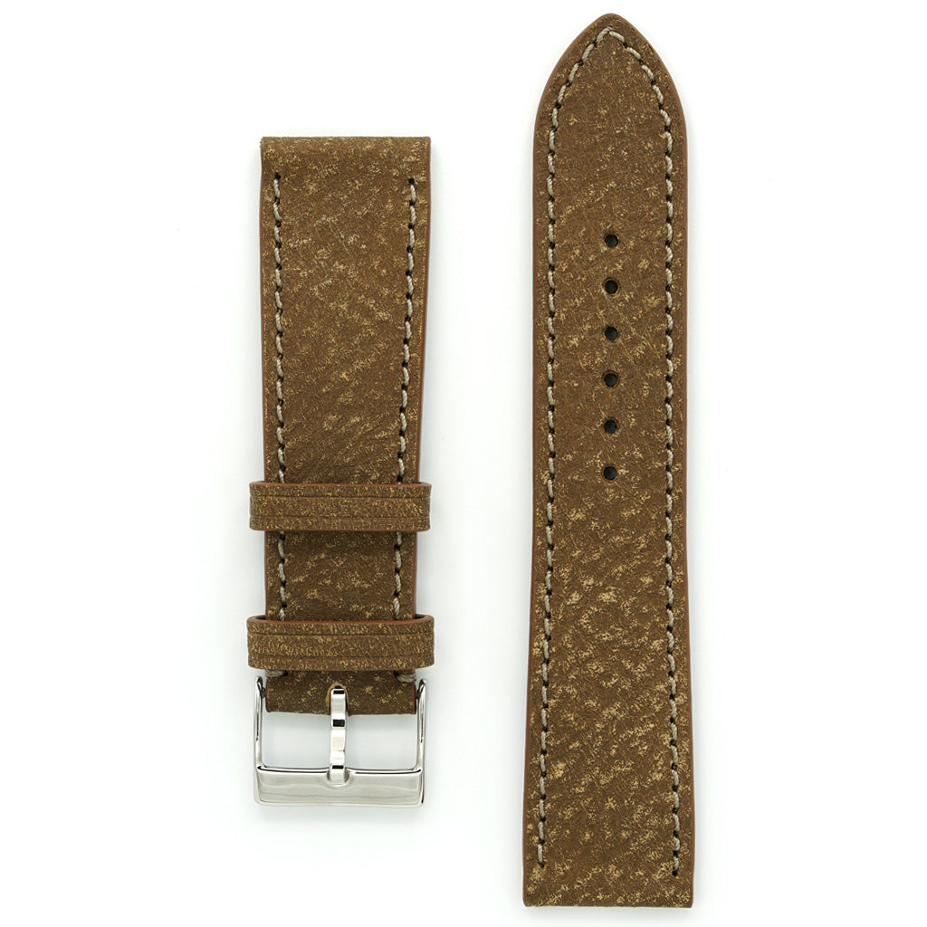 Nubuk  Leather Watch Strap , Antique Cinnamon Brown, Medium Length