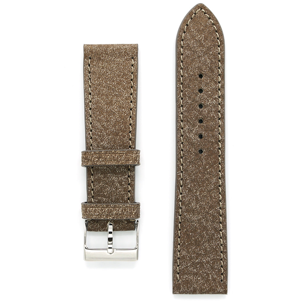 Nubuk Leather Watch Strap , Antique Sand , Medium Length