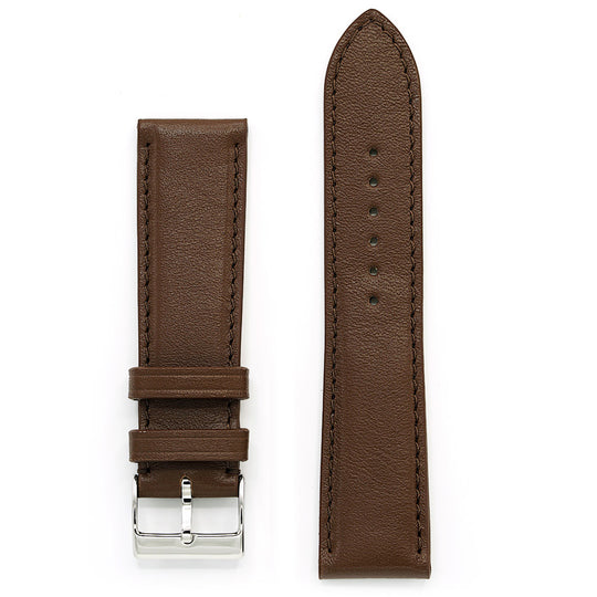 Padded Watch Band, Full-Grain Walnut Brown, Medium Length