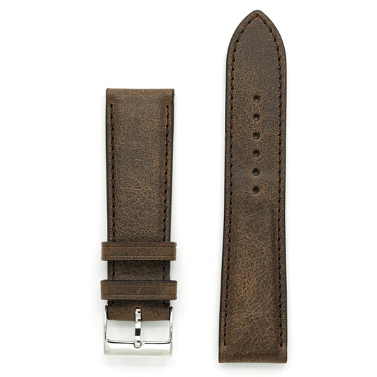 Padded Watch Band, Antique Brown Leather