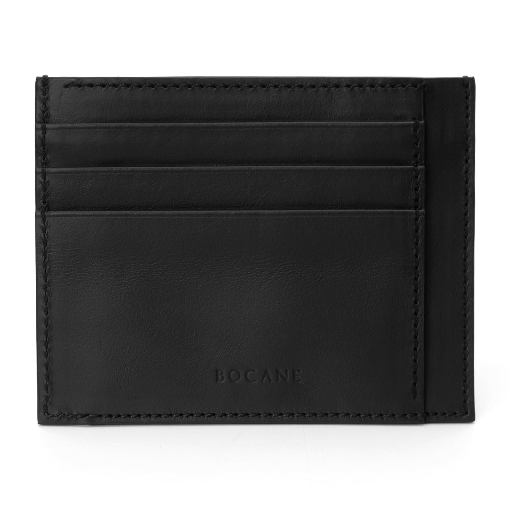 Black Calf Leather Wallet, Extra Slim