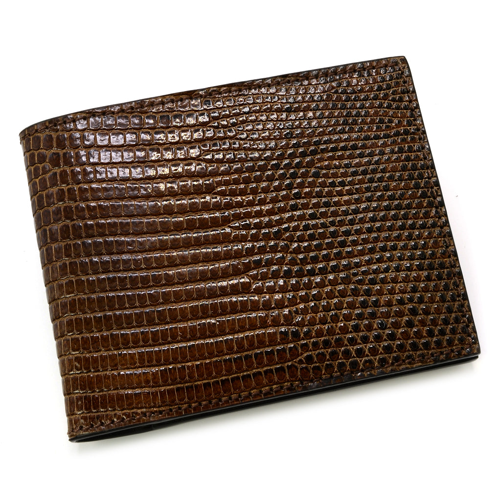 Nature Brown Tegu Lizard Slim Leather Wallet
