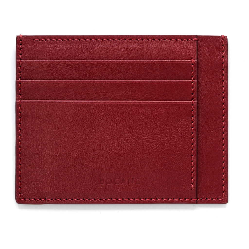 Top Grain Leather Wallet, Extra Slim, Red
