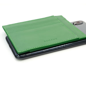 Portcard din Piele Full Grain, Verde Crud