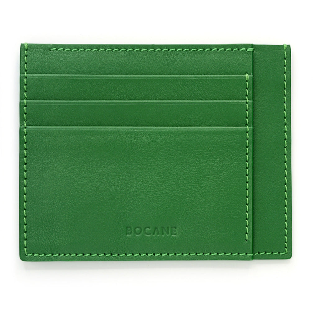 Full Grain Leather Wallet, Extra Slim, Bright Green