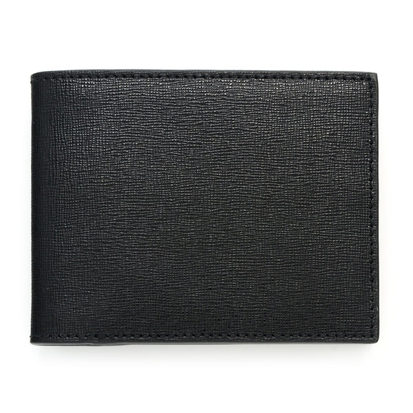 Slim Leather Wallet, Saffiano,Black