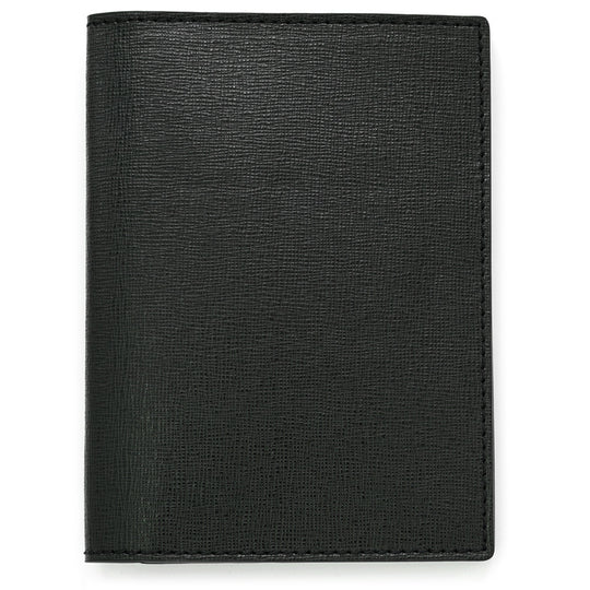 Leather Passport Cover, Black Saffiano