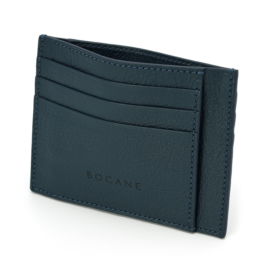 Portcard din Piele Texturata Albastru Navy